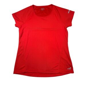 BCG Running Shirt Womens Medium Red Short Sleeve Mesh Activewear Training Tee